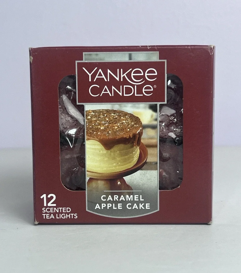 Yankee Candle Caramel Apple Cake 12 Scented Tea Lights Retired Fall USA
